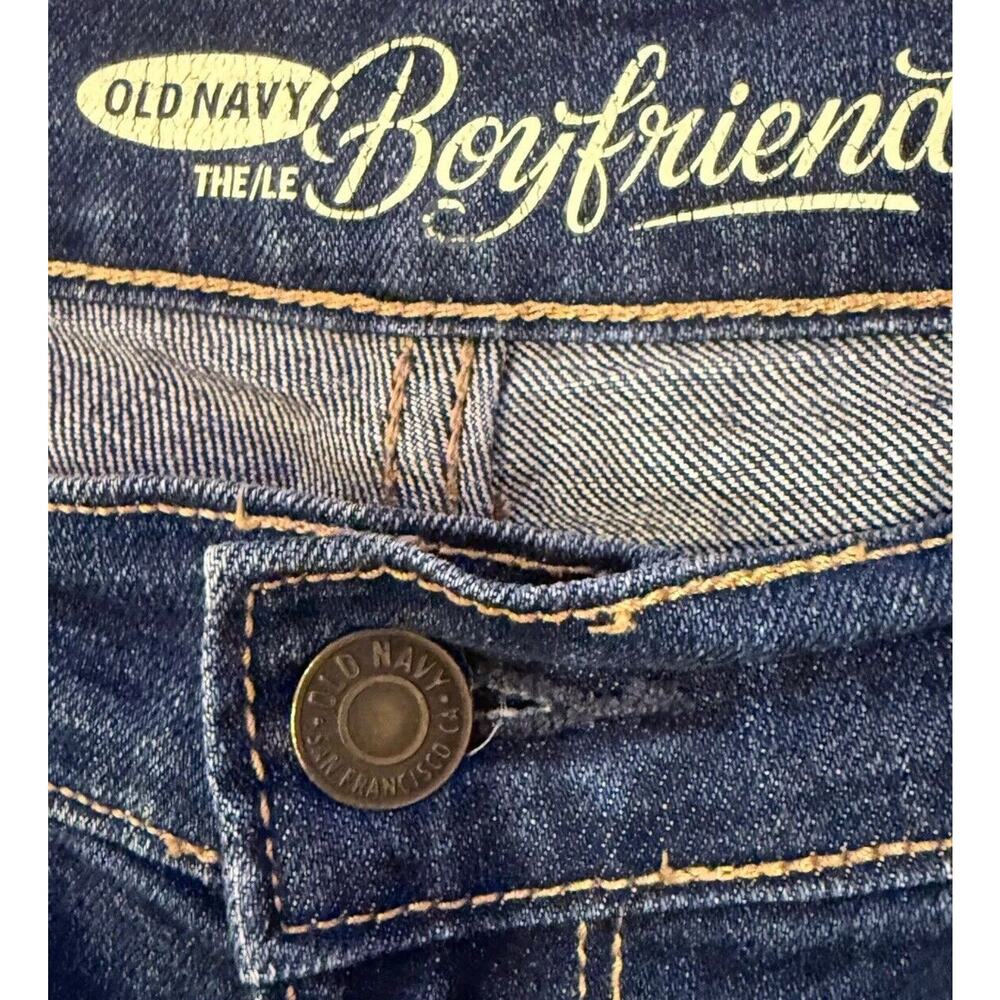 Old Navy The Boyfriend Shorts Womens 8 Blue Denim Dark Wash Faded Cuffed Comfort - Picture 5 of 9